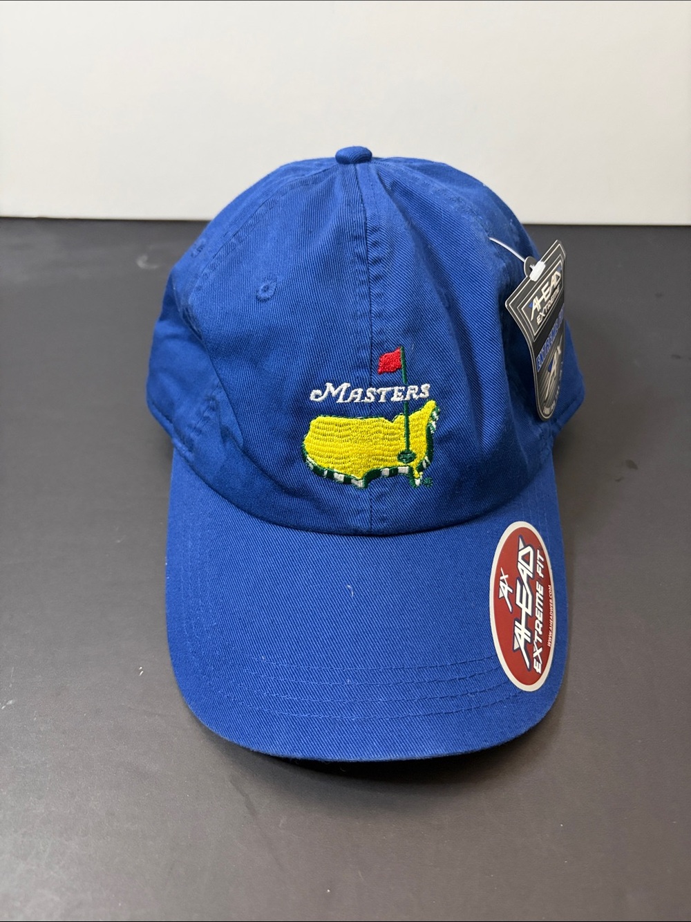 Masters Blue Baseball Cap with Embroidered Logo - Ahead - One Size - NEW